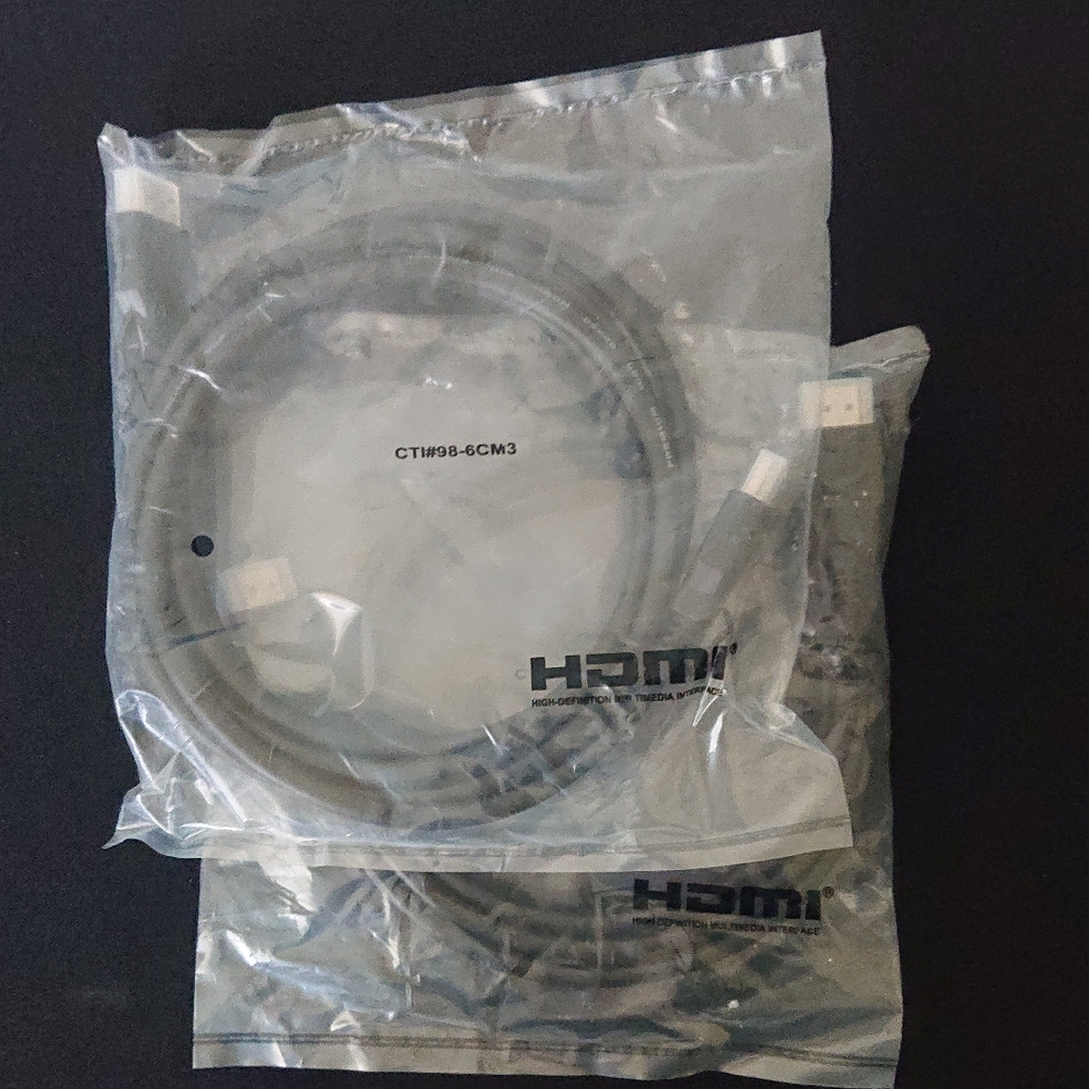 2x HDMI Cables - Premium High Speed Cable with Ethernet - Black
